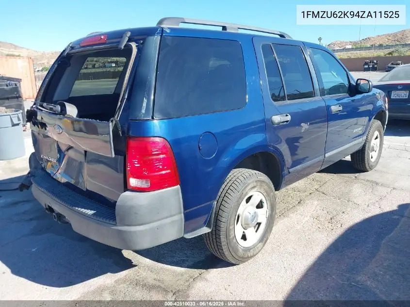 2004 Ford Explorer Xls VIN: 1FMZU62K94ZA11525 Lot: 42510033