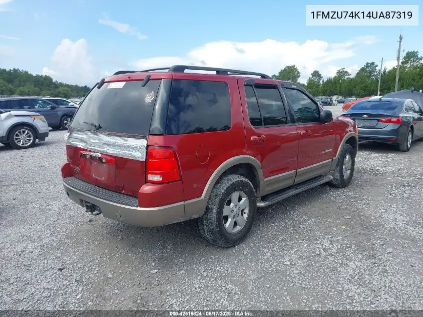 2004 Ford Explorer Eddie Bauer VIN: 1FMZU74K14UA87319 Lot: 42516824