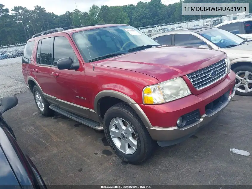 2004 Ford Explorer Eddie Bauer VIN: 1FMDU84W84UA81911 Lot: 42536003