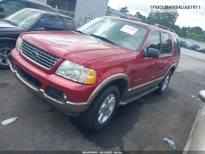 2004 Ford Explorer Eddie Bauer VIN: 1FMDU84W84UA81911 Lot: 42536003