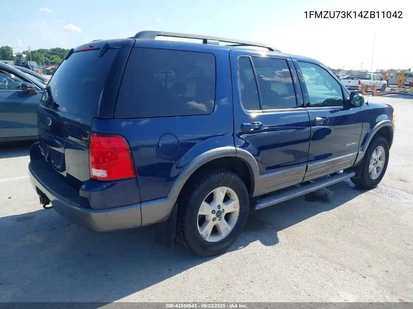 2004 Ford Explorer Nbx/Xlt VIN: 1FMZU73K14ZB11042 Lot: 42550543