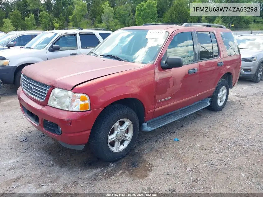 2004 Ford Explorer Xlt VIN: 1FMZU63W74ZA63298 Lot: 42571163