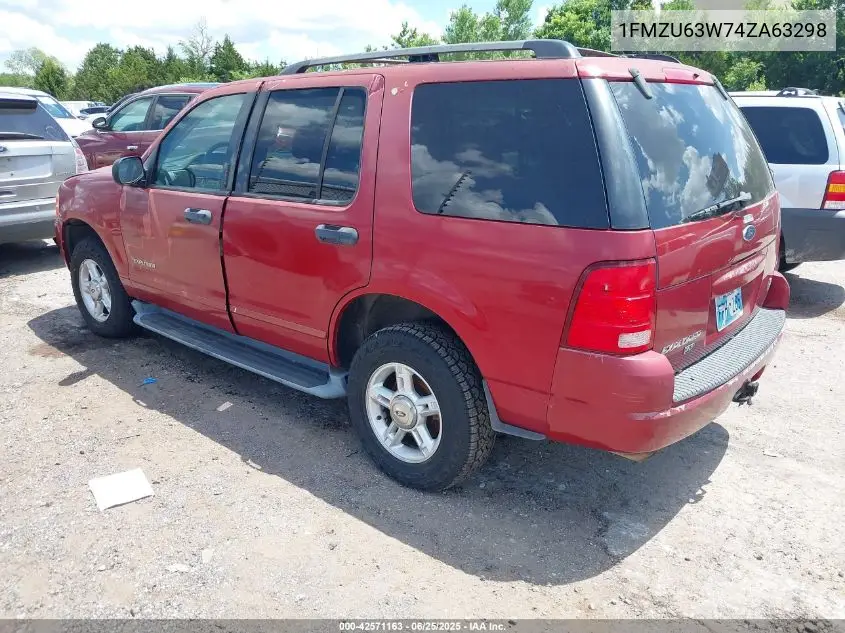 2004 Ford Explorer Xlt VIN: 1FMZU63W74ZA63298 Lot: 42571163