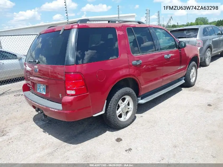 2004 Ford Explorer Xlt VIN: 1FMZU63W74ZA63298 Lot: 42571163