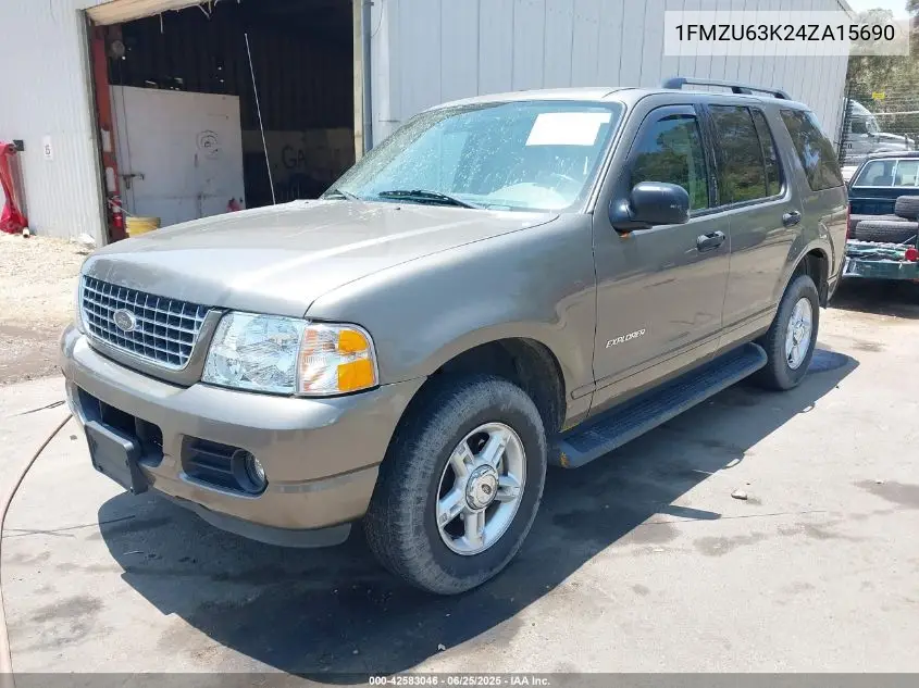 2004 Ford Explorer Xlt VIN: 1FMZU63K24ZA15690 Lot: 42583046