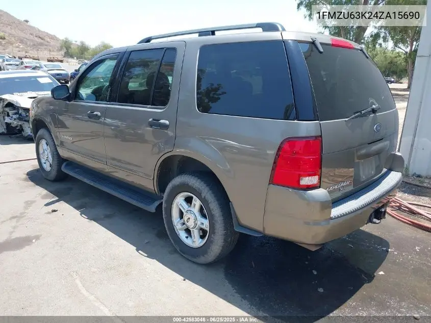 2004 Ford Explorer Xlt VIN: 1FMZU63K24ZA15690 Lot: 42583046