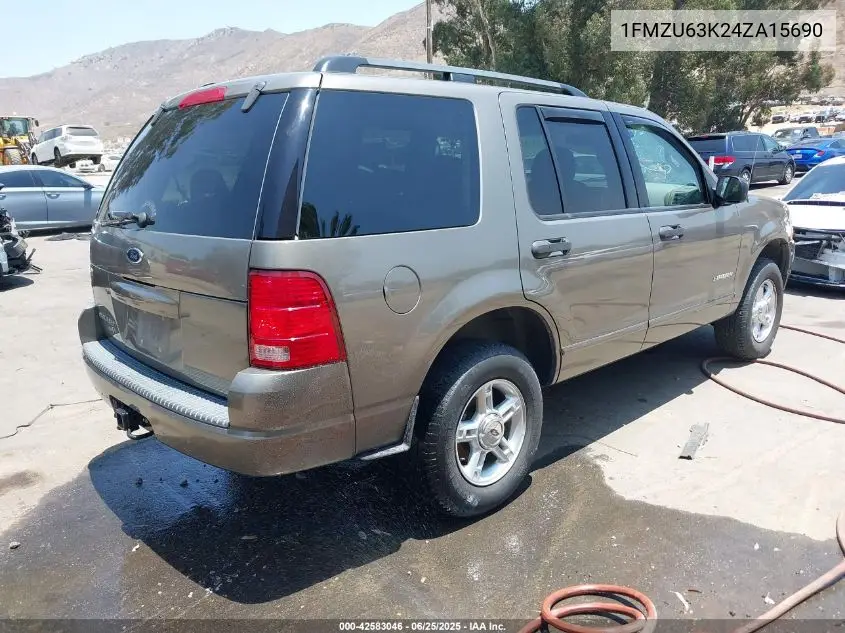 2004 Ford Explorer Xlt VIN: 1FMZU63K24ZA15690 Lot: 42583046