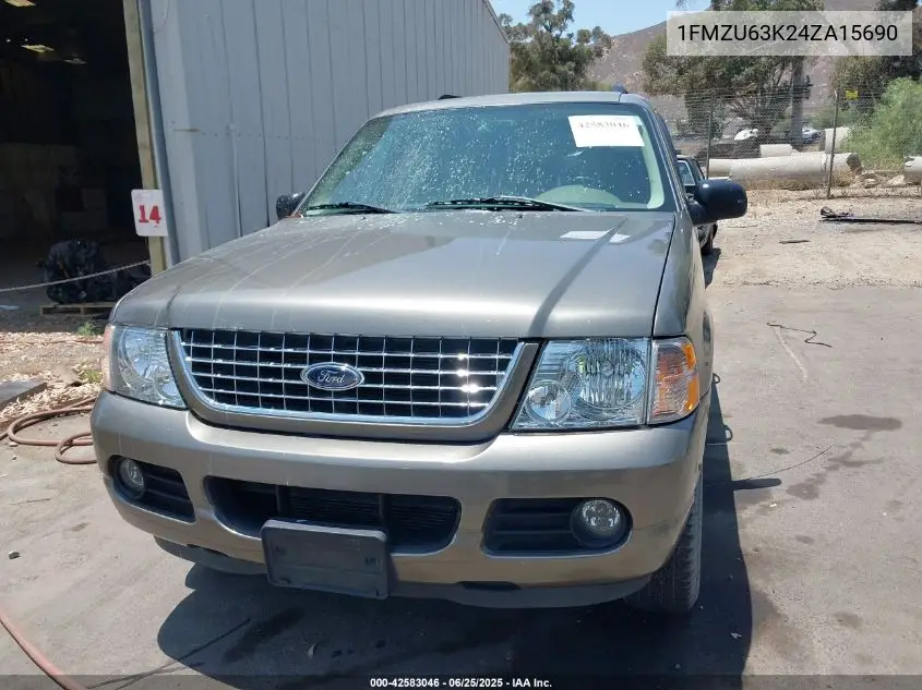 2004 Ford Explorer Xlt VIN: 1FMZU63K24ZA15690 Lot: 42583046