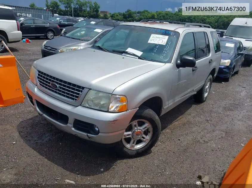 2004 Ford Explorer Xlt VIN: 1FMZU63K74UA67300 Lot: 42588988