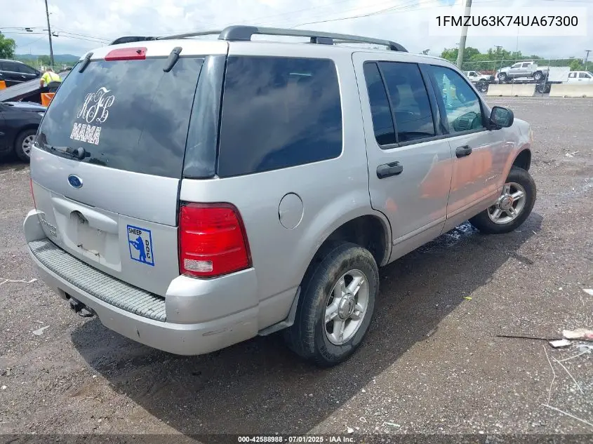 2004 Ford Explorer Xlt VIN: 1FMZU63K74UA67300 Lot: 42588988