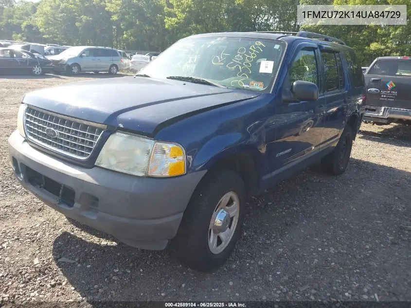 2004 Ford Explorer Xls VIN: 1FMZU72K14UA84729 Lot: 42589104