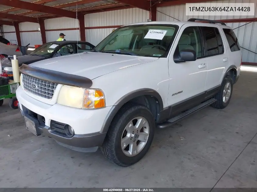 2004 Ford Explorer Xlt VIN: 1FMZU63K64ZA14428 Lot: 42598088