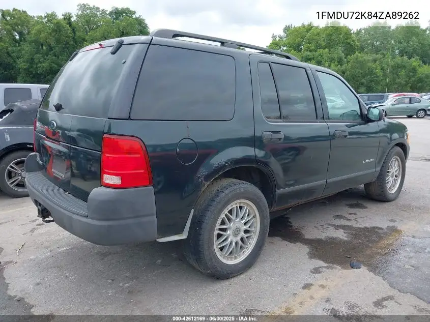 2004 Ford Explorer Xls VIN: 1FMDU72K84ZA89262 Lot: 42612169