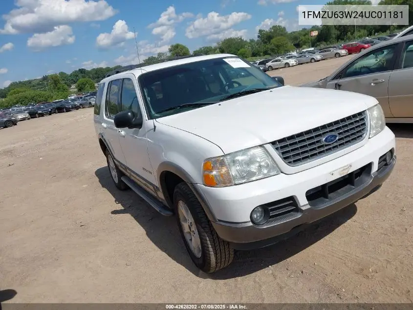 2004 Ford Explorer Xlt VIN: 1FMZU63W24UC01181 Lot: 42628202