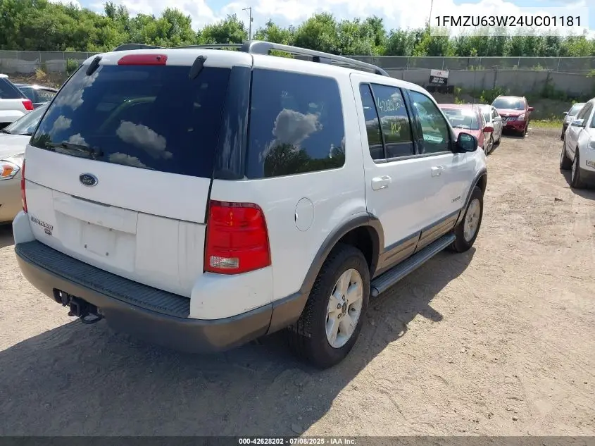 2004 Ford Explorer Xlt VIN: 1FMZU63W24UC01181 Lot: 42628202