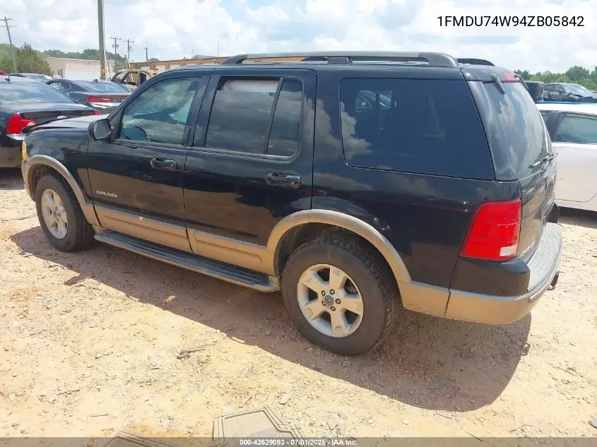 2004 Ford Explorer Eddie Bauer VIN: 1FMDU74W94ZB05842 Lot: 42629093