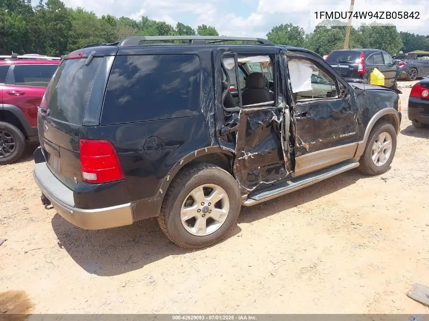 2004 Ford Explorer Eddie Bauer VIN: 1FMDU74W94ZB05842 Lot: 42629093