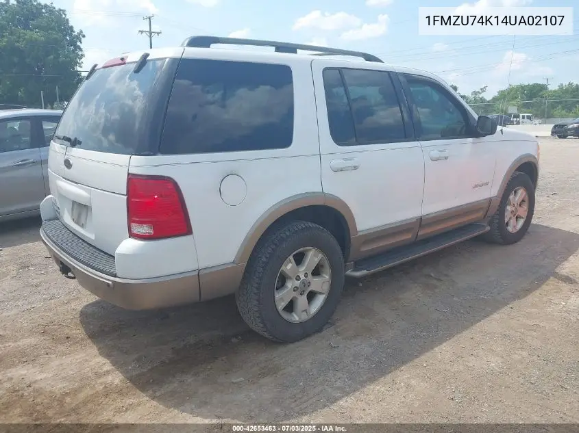 2004 Ford Explorer Eddie Bauer VIN: 1FMZU74K14UA02107 Lot: 42653463
