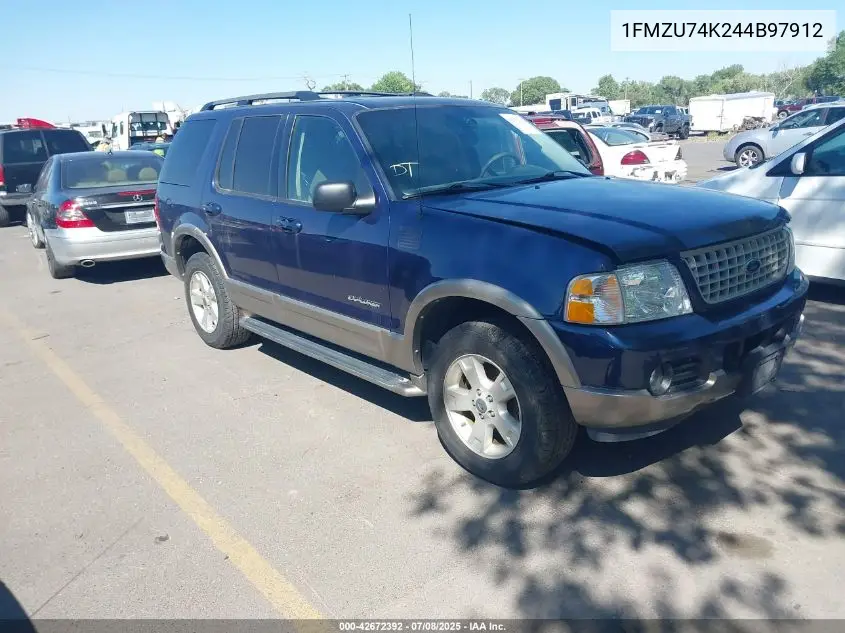 2004 Ford Explorer VIN: 1FMZU74K244B97912 Lot: 42672392