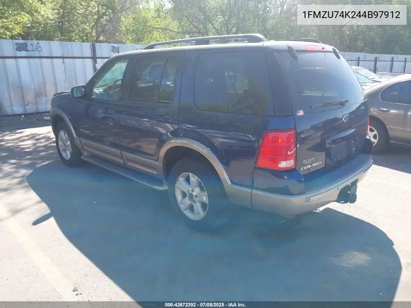 2004 Ford Explorer VIN: 1FMZU74K244B97912 Lot: 42672392