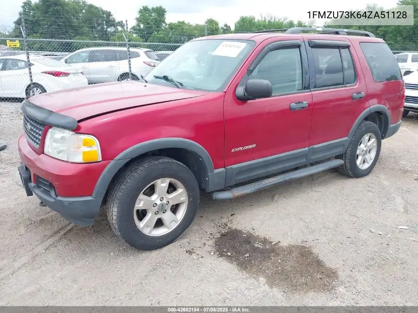 2004 Ford Explorer Nbx/Xlt VIN: 1FMZU73K64ZA51128 Lot: 42682184