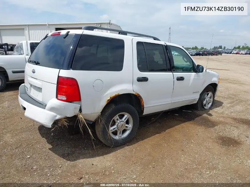 2004 Ford Explorer Nbx/Xlt VIN: 1FMZU73K14ZB30190 Lot: 42690725