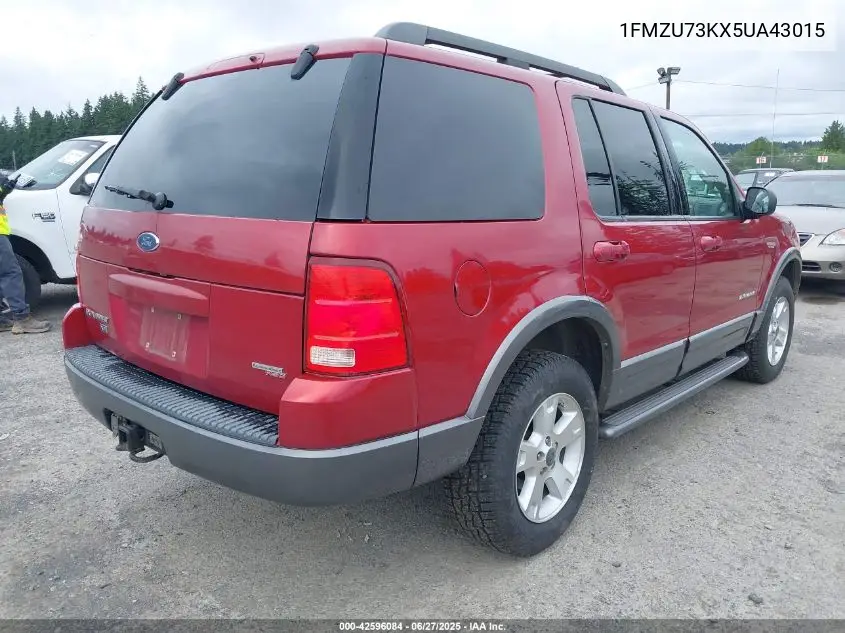 2005 Ford Explorer Xlt/Xlt Sport/Nbx VIN: 1FMZU73KX5UA43015 Lot: 42596084