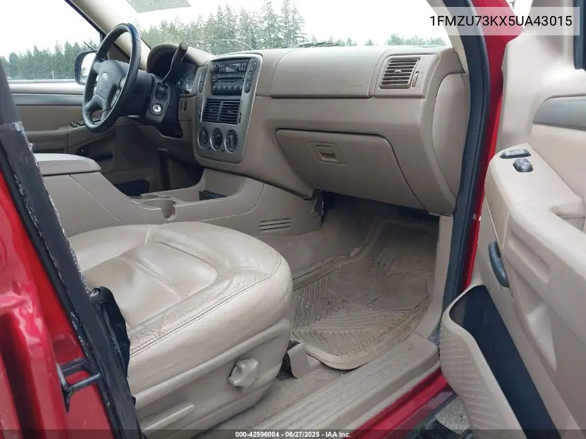 2005 Ford Explorer Xlt/Xlt Sport/Nbx VIN: 1FMZU73KX5UA43015 Lot: 42596084