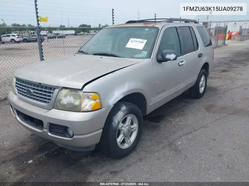 2005 Ford Explorer Xlt/Xlt Sport VIN: 1FMZU63K15UA09278 Lot: 42797948