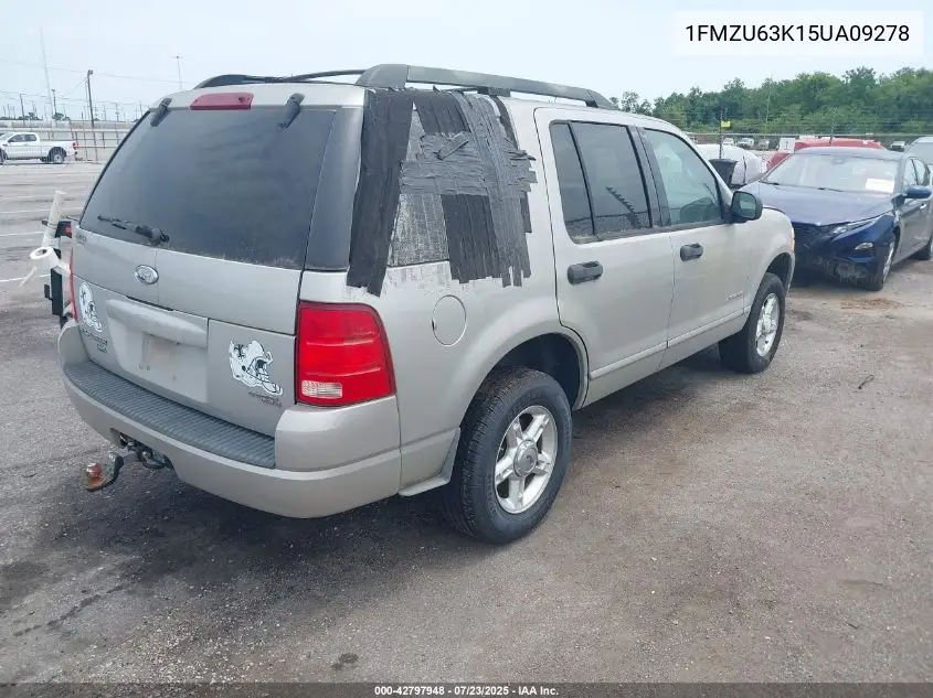 2005 Ford Explorer Xlt/Xlt Sport VIN: 1FMZU63K15UA09278 Lot: 42797948