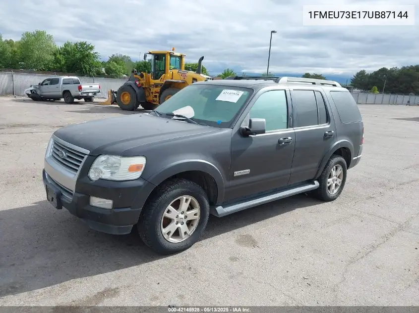 2007 Ford Explorer Xlt VIN: 1FMEU73E17UB87144 Lot: 42145928