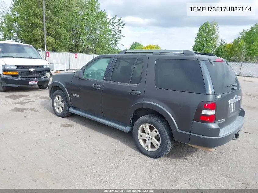2007 Ford Explorer Xlt VIN: 1FMEU73E17UB87144 Lot: 42145928