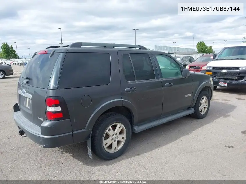 2007 Ford Explorer Xlt VIN: 1FMEU73E17UB87144 Lot: 42145928