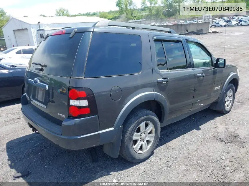 2007 Ford Explorer Xlt VIN: 1FMEU73E07UB49985 Lot: 42232321
