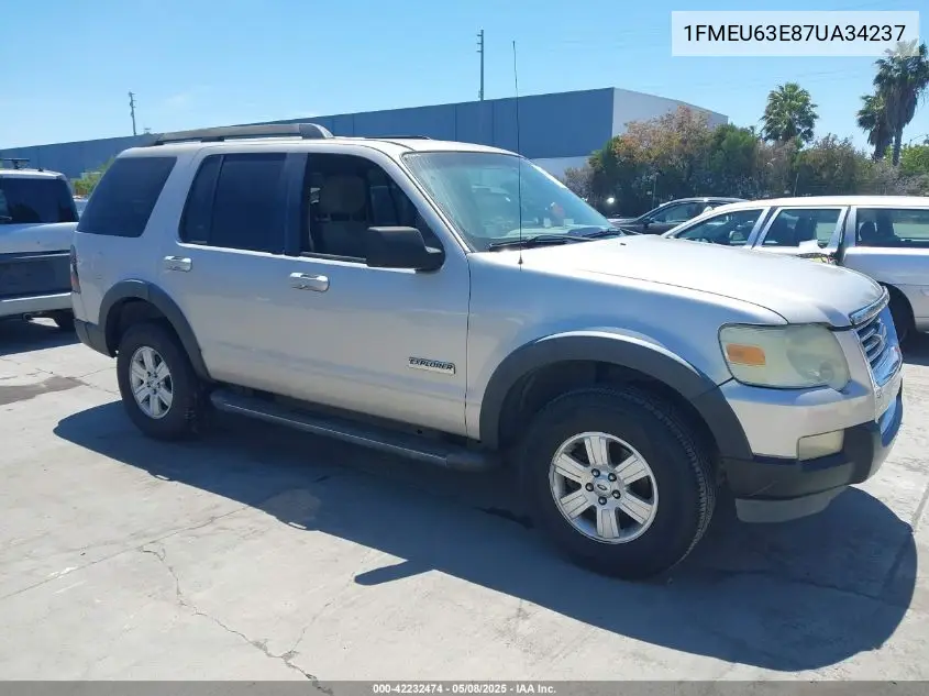2007 Ford Explorer Xlt VIN: 1FMEU63E87UA34237 Lot: 42232474