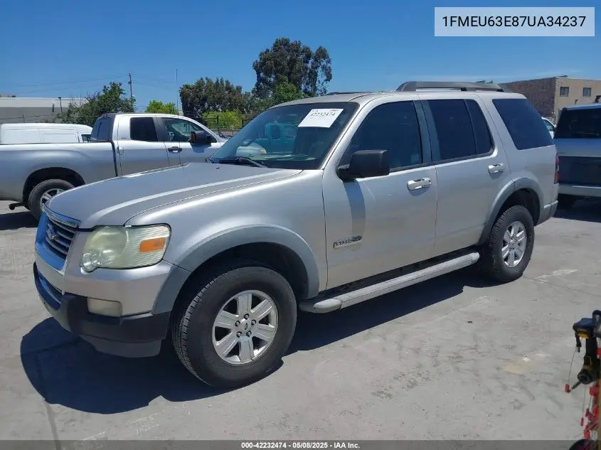 2007 Ford Explorer Xlt VIN: 1FMEU63E87UA34237 Lot: 42232474