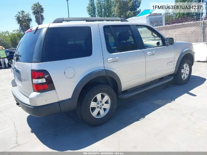 2007 Ford Explorer Xlt VIN: 1FMEU63E87UA34237 Lot: 42232474