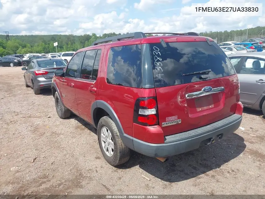 2007 Ford Explorer Xlt VIN: 1FMEU63E27UA33830 Lot: 42235429