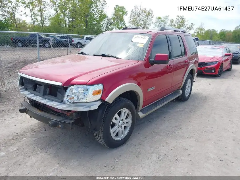 2007 Ford Explorer Eddie Bauer VIN: 1FMEU74E27UA61437 Lot: 42241655