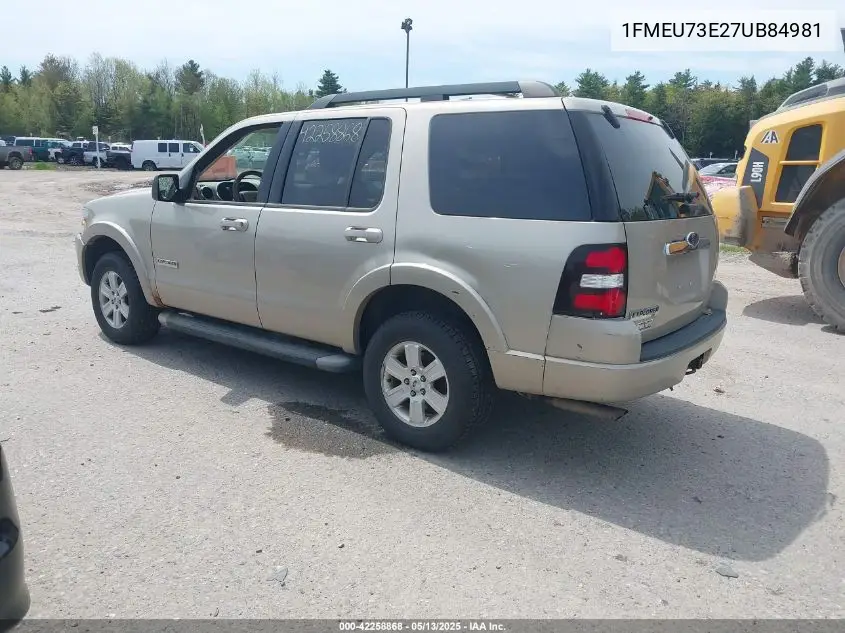 2007 Ford Explorer Xlt VIN: 1FMEU73E27UB84981 Lot: 42258868