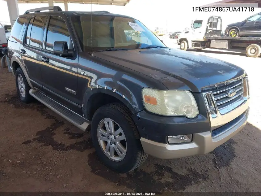 2007 Ford Explorer Eddie Bauer VIN: 1FMEU74867UA41718 Lot: 42262818