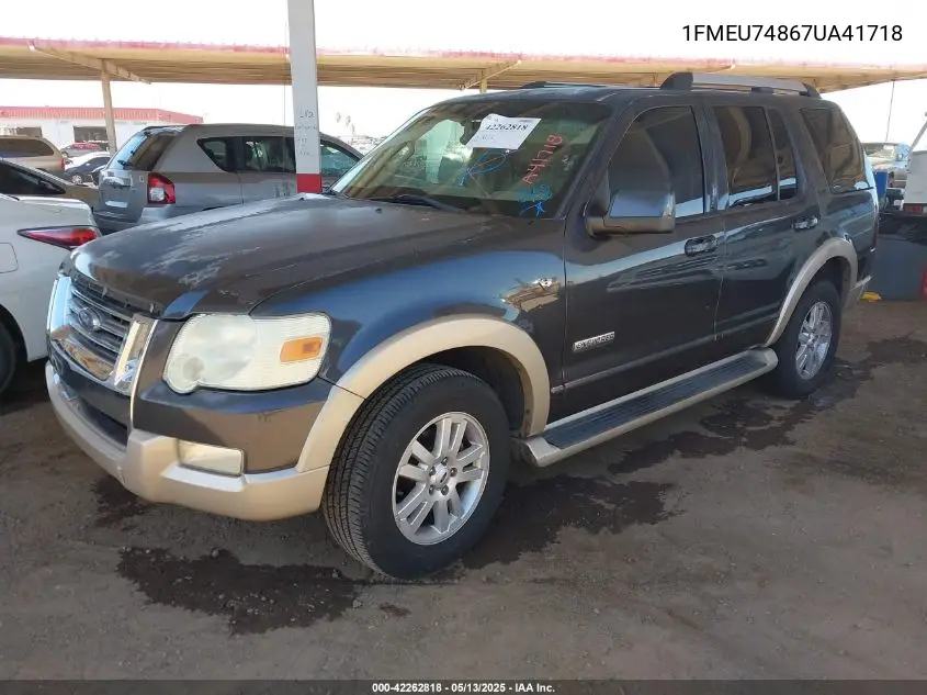 2007 Ford Explorer Eddie Bauer VIN: 1FMEU74867UA41718 Lot: 42262818