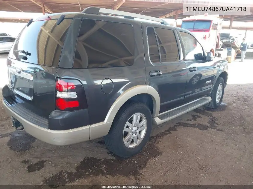 2007 Ford Explorer Eddie Bauer VIN: 1FMEU74867UA41718 Lot: 42262818