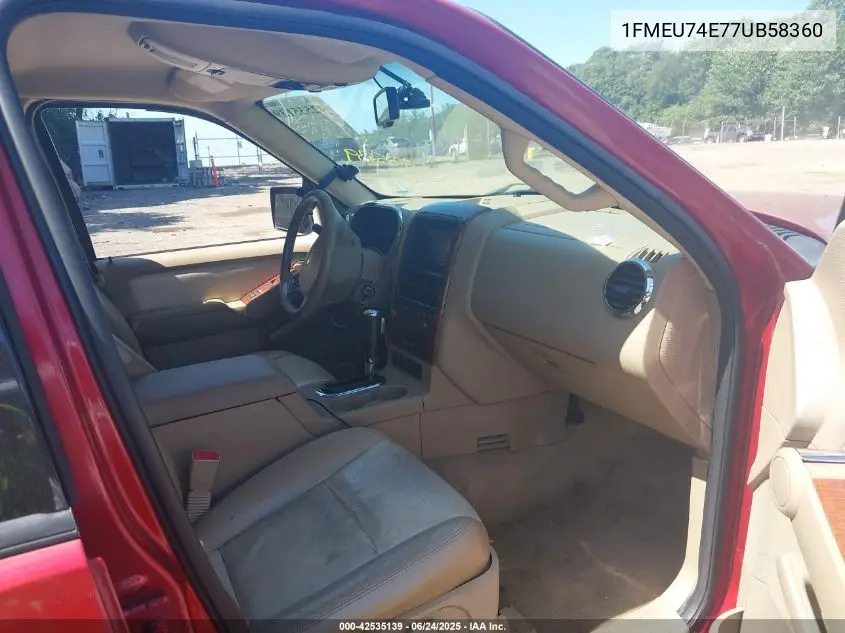 2007 Ford Explorer Eddie Bauer VIN: 1FMEU74E77UB58360 Lot: 42535139