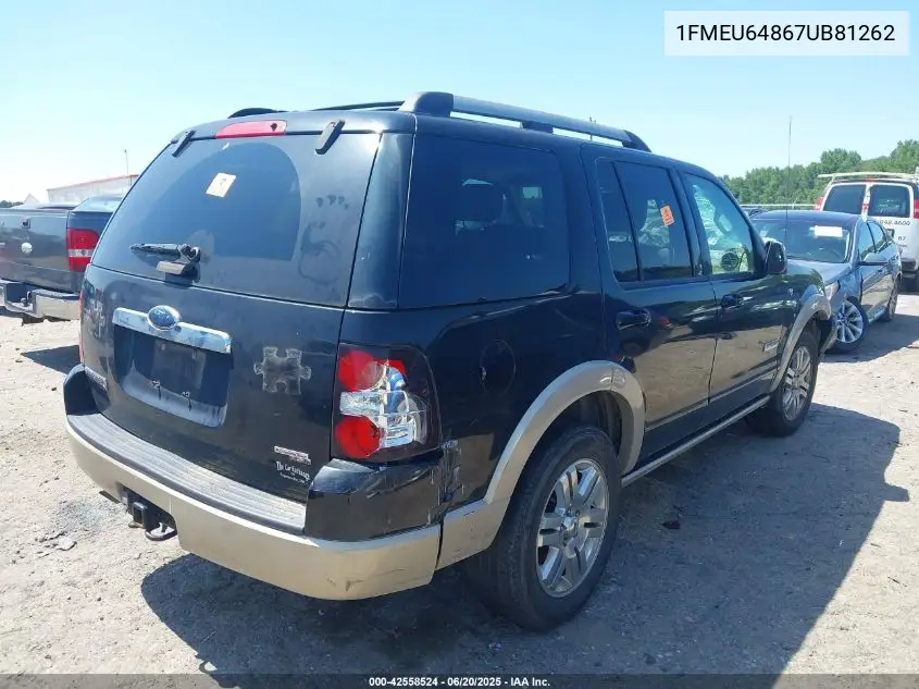 2007 Ford Explorer Eddie Bauer VIN: 1FMEU64867UB81262 Lot: 42558524