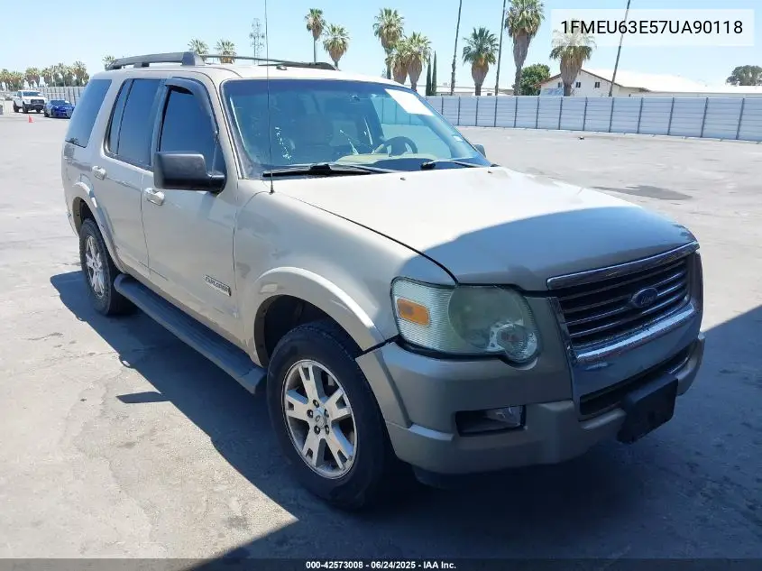 2007 Ford Explorer Xlt VIN: 1FMEU63E57UA90118 Lot: 42573008