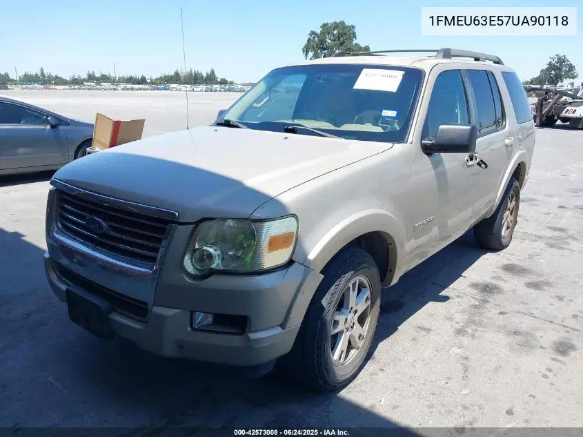 2007 Ford Explorer Xlt VIN: 1FMEU63E57UA90118 Lot: 42573008