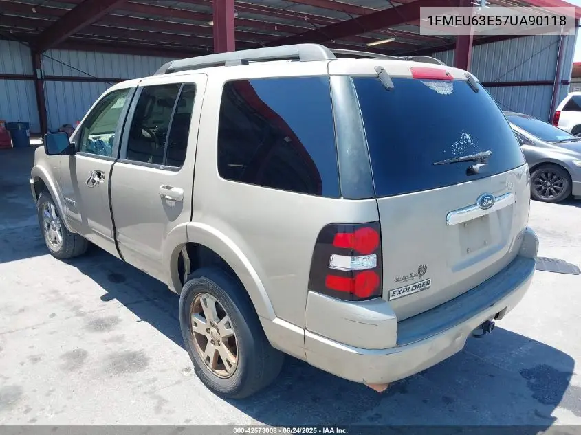 2007 Ford Explorer Xlt VIN: 1FMEU63E57UA90118 Lot: 42573008