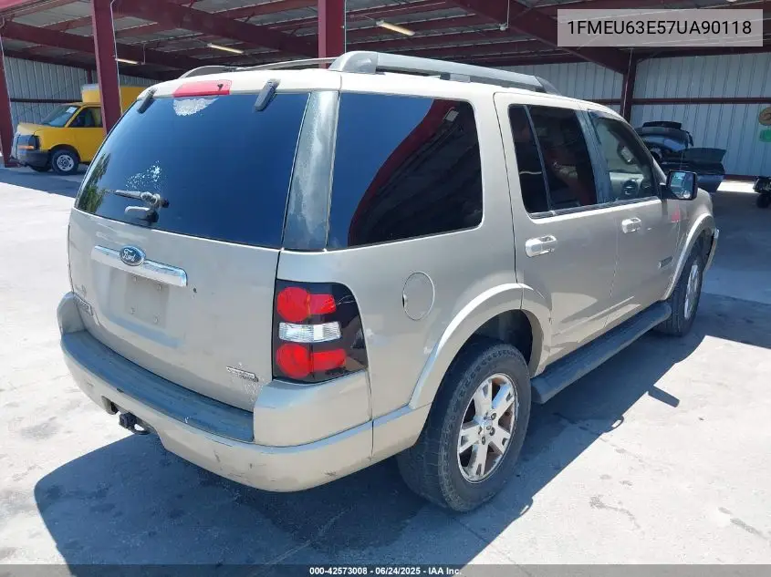 2007 Ford Explorer Xlt VIN: 1FMEU63E57UA90118 Lot: 42573008