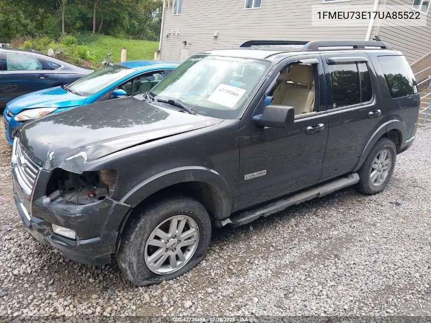 2007 Ford Explorer Xlt VIN: 1FMEU73E17UA85522 Lot: 42735466